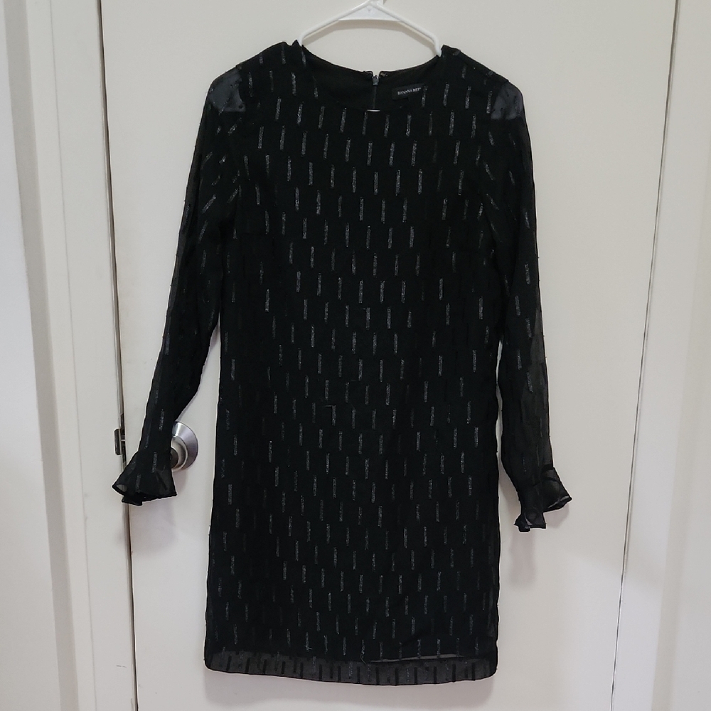 Banana Republic Elegant Black Long Sleeve Dress